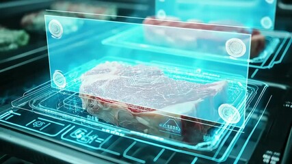 Steak in futuristic food prep system