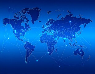 Obraz premium Global network map