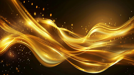 Abstract shiny golden wave design element