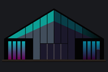 Facade of a Building Made from Dark Iridescent Material Architectural Design