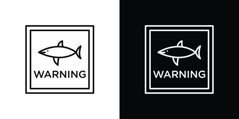 Shark warning signs set,vector and illustration