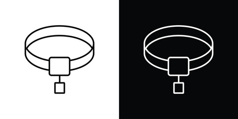 Pet collar icon set,vector and illustration