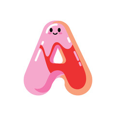 Cute Cartoon Letter A Illustration.