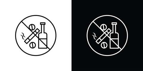 No drugs or alcohol signs set,vector and illustration