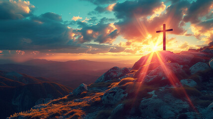 Good Friday religious illustration with a cross