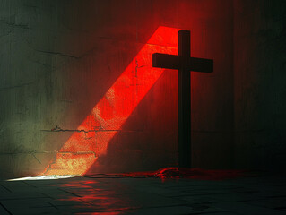 Good Friday religious illustration with a cross