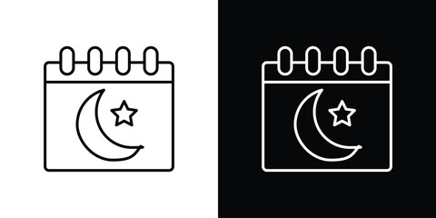 Islamic calendar icon set,vector and illustration