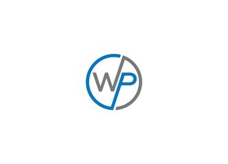 Lette WP logo design vector icon template