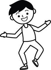 student avatar flat vector line art white background neutral pose