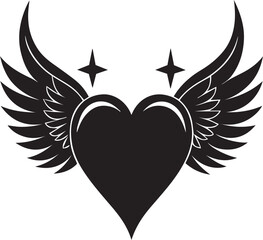 Flying Heart Symbol for Love and Freedom Theme