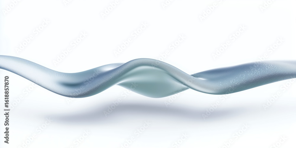 Poster abstract wave design in soft blue tones, gracefully flowing across a white background, creating a se