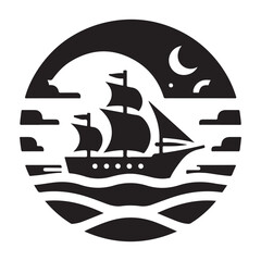 Minimalist Ships and Boats Vector Icon Set