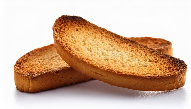crunchy rusks isolated on white background