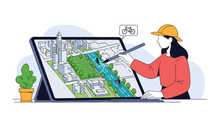 Urban planning and development visualization tools for sustainable city design and smart infrastructure projects