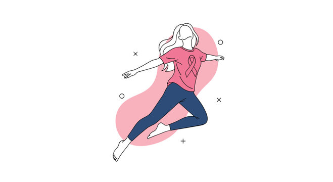 Energetic illustration of a person in mid stride capturing dynamic movement and flow in a stylized artistic representation