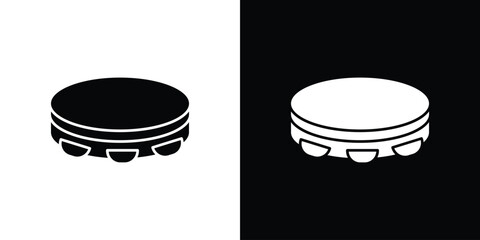 Tambourine icon silhouette set. vector pictograms for ui