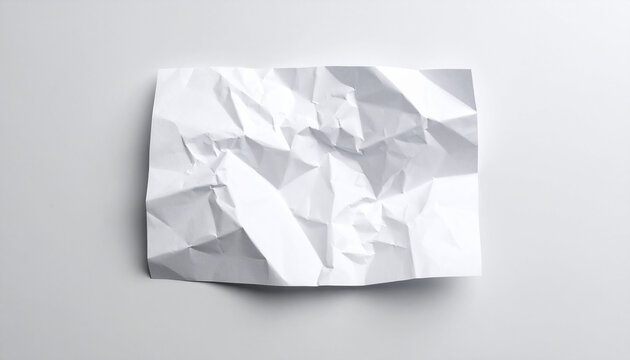 White crumpled paper design element, 300 dpi, widescreen 16:9, with free space for text