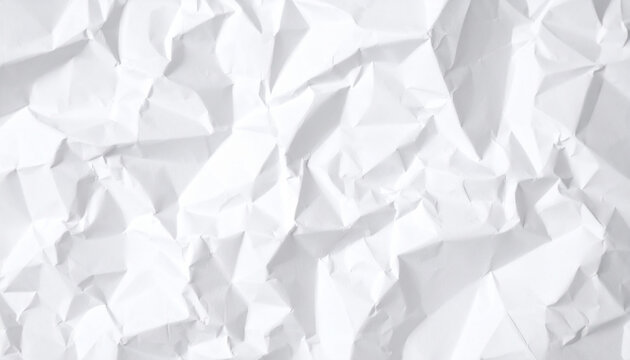 White crumpled paper design element, 300 dpi, widescreen 16:9, with free space for text