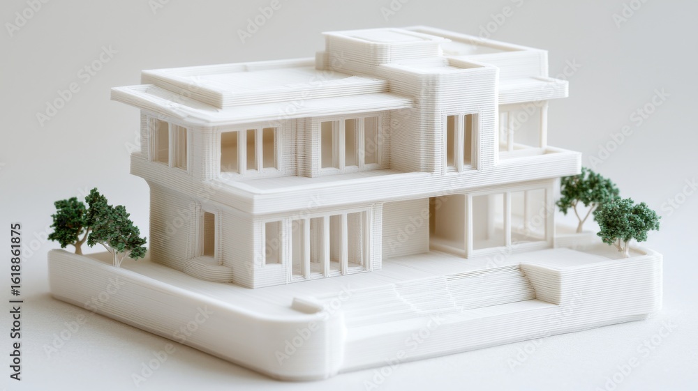 Aufkleber engineer structural automation concept. architectural model of a modern house with intricate design 