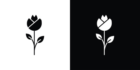 Rose icon silhouette set. vector pictograms for ui