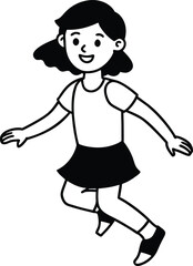 student avatar flat vector line art white background happy