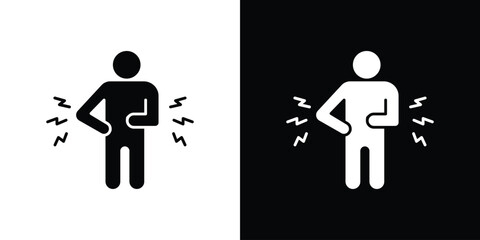 Muscle pain icon silhouette set. vector pictograms for ui