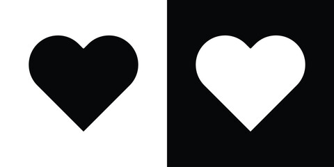 Heart icon silhouette set. vector pictograms for ui