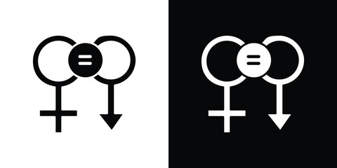 Gender equality icon silhouette set. vector pictograms for ui