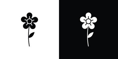 Flower icon silhouette set. vector pictograms for ui