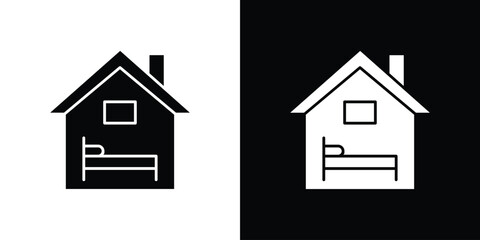 Accomodation icon silhouette set. vector pictograms for ui