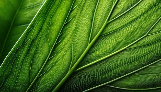 close up texture of vibrant green leaf - Powered by Adobe