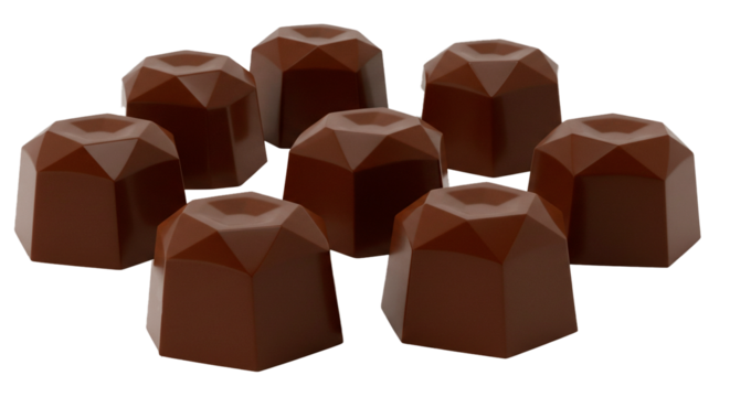 Delicious artisan chocolates gourmet dessert cocoa treats truffle confectionary sweets dark chocolate indulgence on transparent background