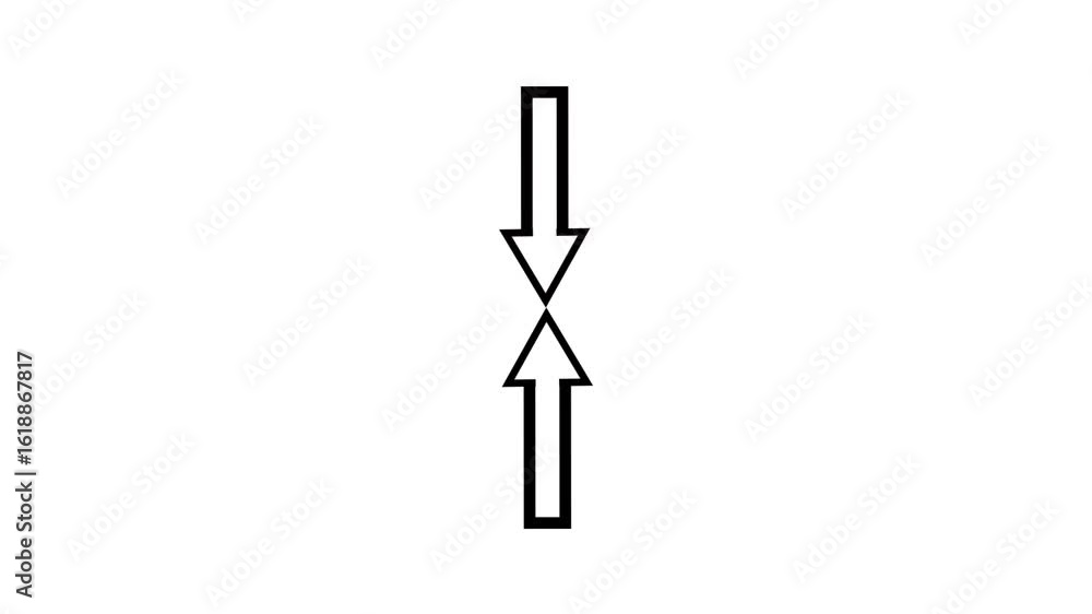 Poster dimension measurement arrow graphic animation.white up and down arrow icon.video animation.