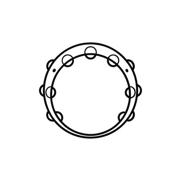black and white tambourine musical instrument clip art preview