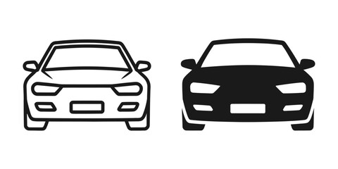 Obraz premium Modern Car Icon, Automobile Front View Vector Symbol