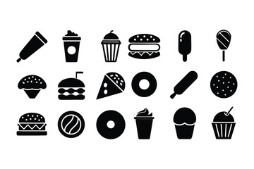 set of food icons vector art