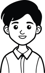 student avatar flat vector line art white background friendly face