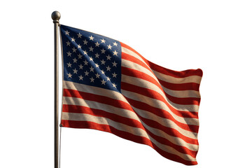 Obraz premium United States flag waving on transparent background