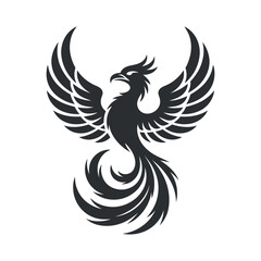 Phoenix Rising Emblem A Symbol of Rebirth and Renewal with Intricate Feather Details and Powerful Wing Span for Graphic Design Projects