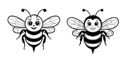 Obraz premium Bumblebee : Black and white pencil sketch drawing isolated on white background