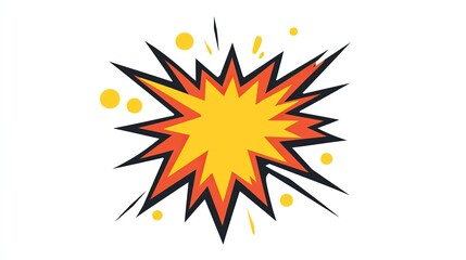 A single vector icon of an energy blast, bold black outline, flat colors, no gradient, simple and modern style, white background, high contrast 