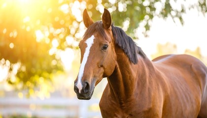 Fototapeta premium Horse portrait in golden light