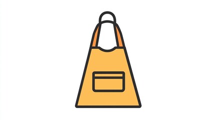 A single vector icon of an apron, bold black outline, flat colors, no gradient, simple and modern style, white background, high contrast 
