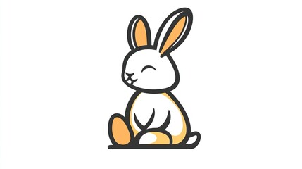 A single vector icon of an Easter bunny, bold black outline, flat colors, no gradient, simple and modern style, white background, high contrast 
