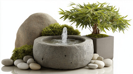 Indoor Fountain Still Life With Rock