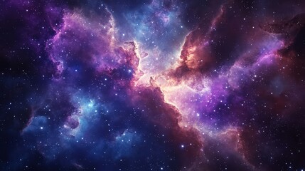 Vibrant Cosmic Clouds and Stars in a Colorful Universe of Deep Space Wonder and Beauty