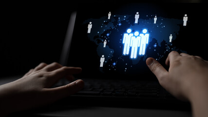 Global human network and workforce distribution highlight human, network, and global presence...