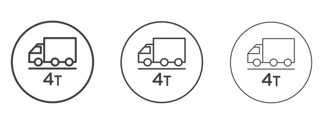 Fototapeta premium Weight limit traffic signs - editable stroke vector illustration