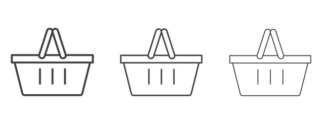 Shopping basket icon - editable stroke vector illustration
