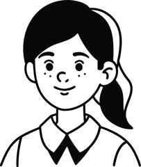 Obraz premium back to school flat character student avatar set thirty c four